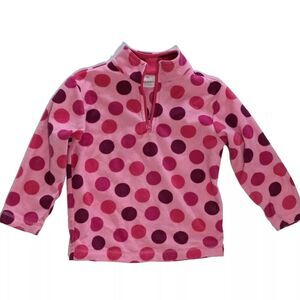 Hanna Andersson Pink Polka Dot Fleece Pullover